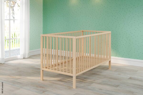 Babybett buche B/H/T: ca. 144x84x78 cm Liegefläche B/L: ca. 70x140 cm – Bild 4