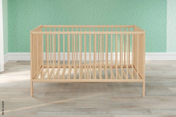 Babybett buche B/H/T: ca. 144x84x78 cm Liegefläche B/L: ca. 70x140 cm – Bild 5
