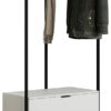 Garderobe Jody weiß matt schwarz B/H/T: ca. 85x190x47 cm – Bild 2