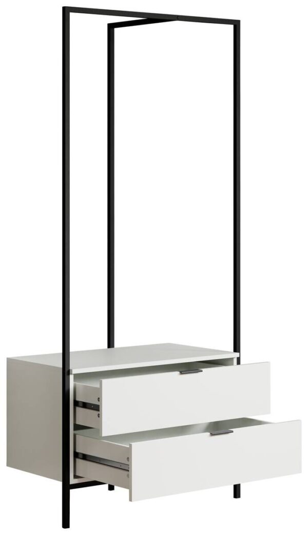 Garderobe Jody weiß matt schwarz B/H/T: ca. 85x190x47 cm – Bild 4