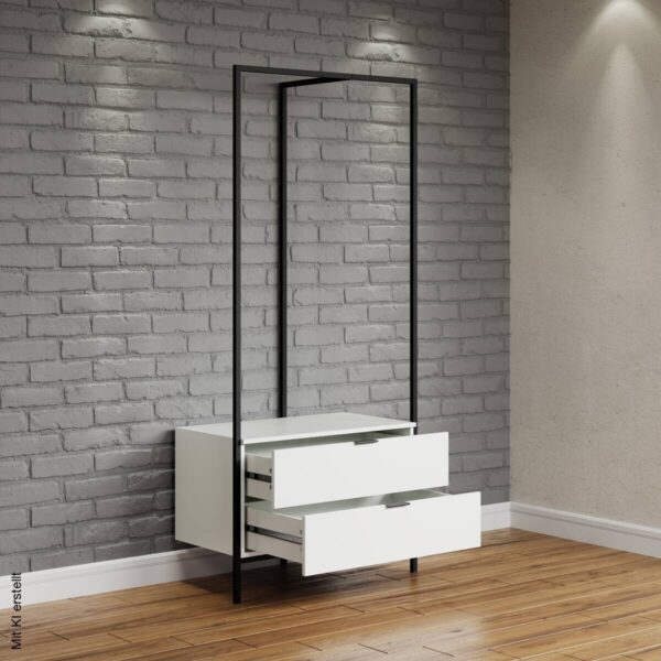 Garderobe Jody weiß matt schwarz B/H/T: ca. 85x190x47 cm – Bild 5