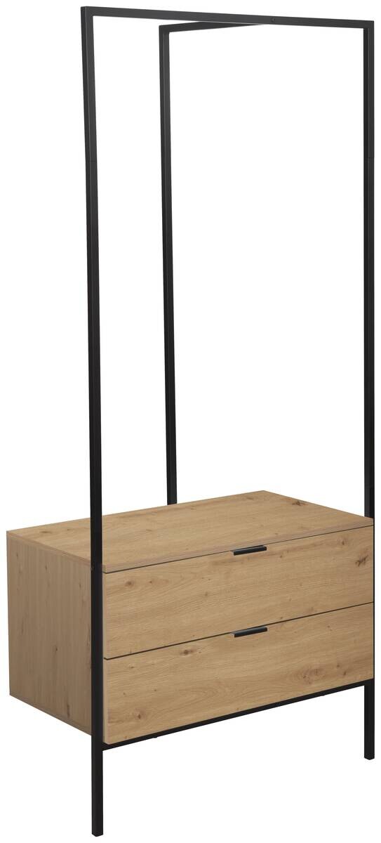 Garderobe Jody Eiche Artisan Nachbildung schwarz B/H/T: ca. 85x190x47 cm – Bild 2