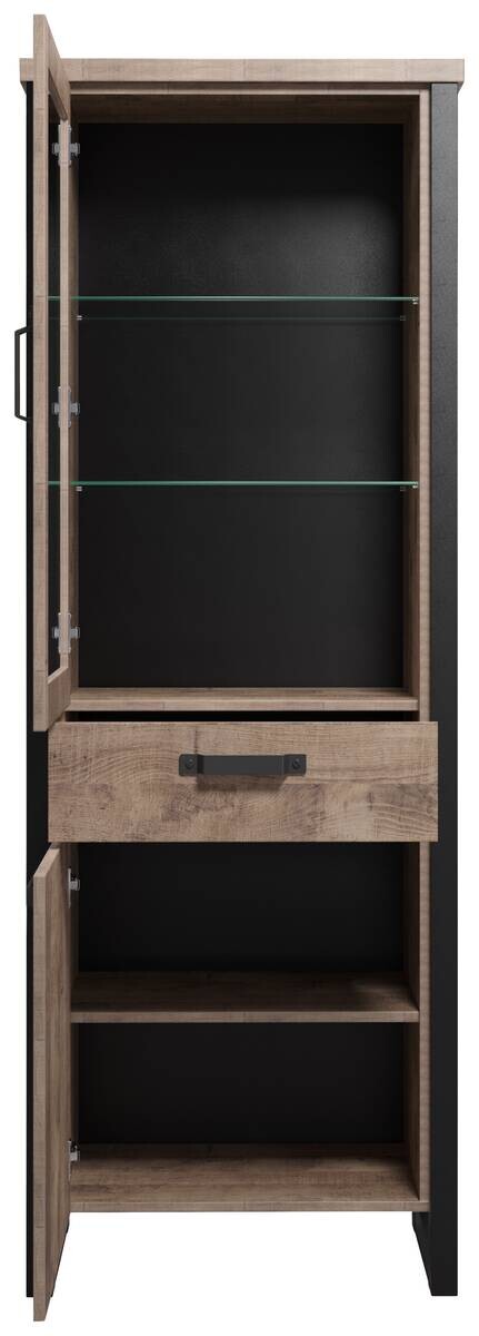 Standvitrine Emile Eiche Tabak Nachbildung B/H/T: ca. 70x195x45 cm – Bild 2
