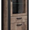 Standvitrine Emile Eiche Tabak Nachbildung B/H/T: ca. 70x195x45 cm – Bild 4
