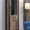 Standvitrine Emile Eiche Tabak Nachbildung B/H/T: ca. 70x195x45 cm – Bild 5