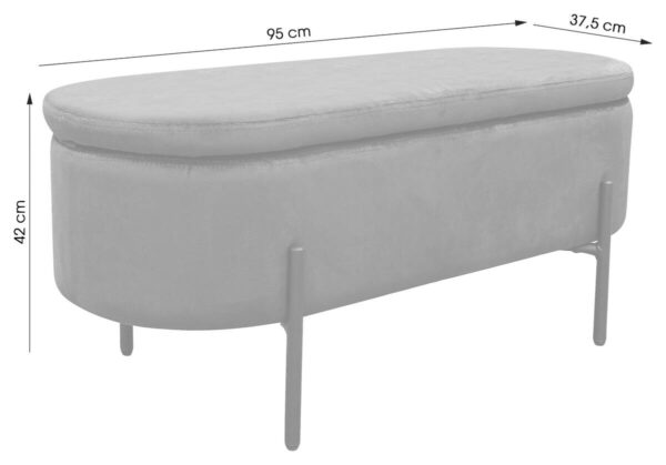 Truhe NOVA grau B/H/T: ca. 95x42x37,5 cm – Bild 3