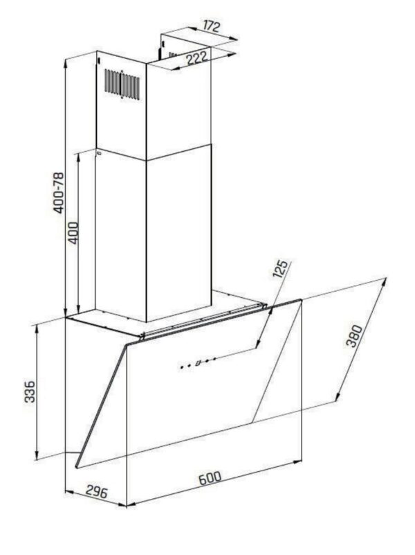 Mican Dunstabzugshaube KHA530TMFSA+ schwarz Metall B/H/T: ca. 60x53,6x29,6 cm – Bild 4