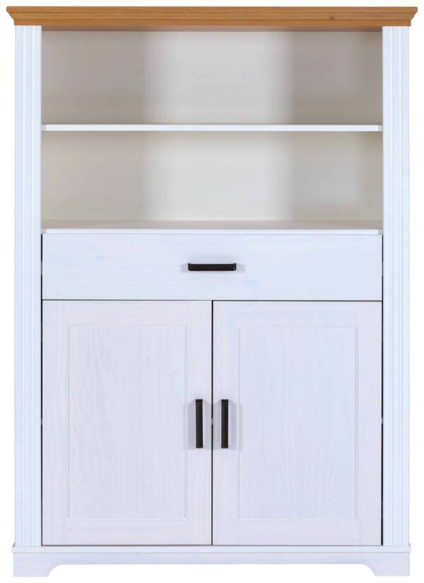 Vitrine Maluno weiß lackiert Holz B/H/L: ca. 41x163x117,2 cm – Bild 2