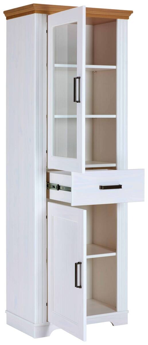 Säulenvitrine Maluno weiß lackiert Holz B/H/L: ca. 41x193,1x68 cm – Bild 4