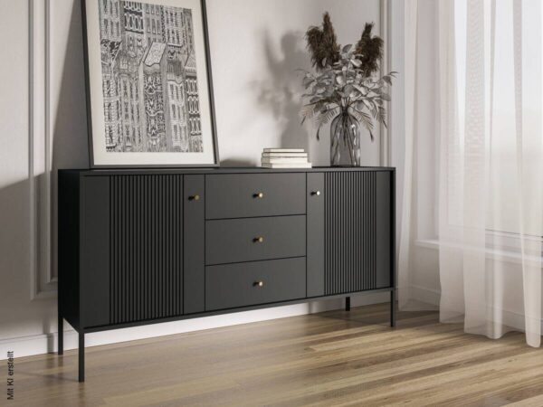 Kommode ISEO schwarz B/H/T: ca. 154,5x79x39 cm – Bild 5
