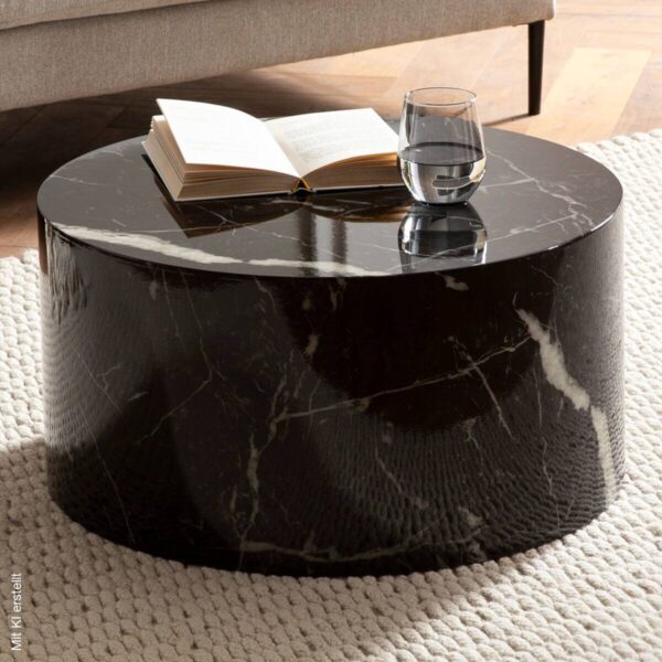 Couchtisch schwarz Marmor Optik B/H/T: ca. 60x30x60 cm – Bild 4