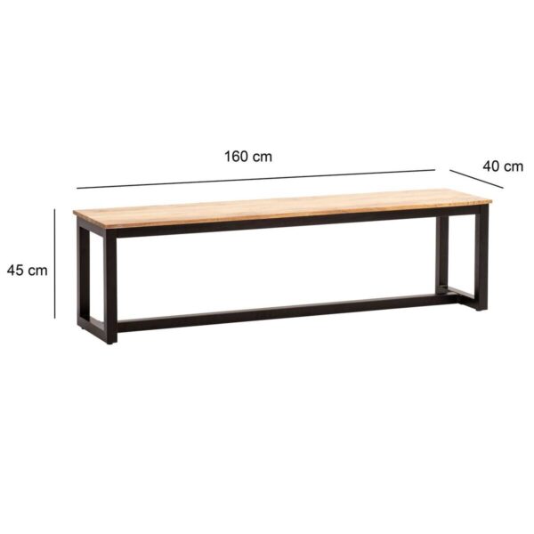Sitzbank braun B/H/T: ca. 160x45x40 cm – Bild 5