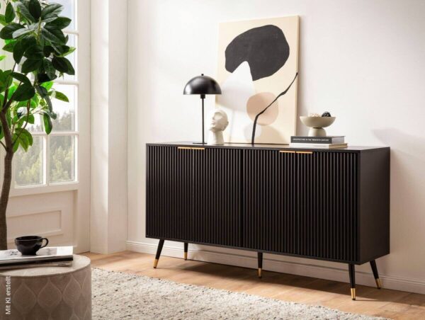 Sideboard schwarz B/H/T: ca. 150x81x39 cm Sideboard schwarz B/H/T: ca. 150x81x39 cm – Bild 3