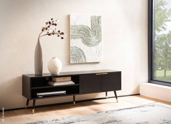 Lowboard schwarz B/H/T: ca. 150x51x39 cm – Bild 2