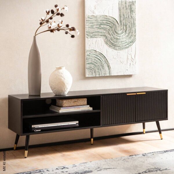 Lowboard schwarz B/H/T: ca. 150x51x39 cm – Bild 4