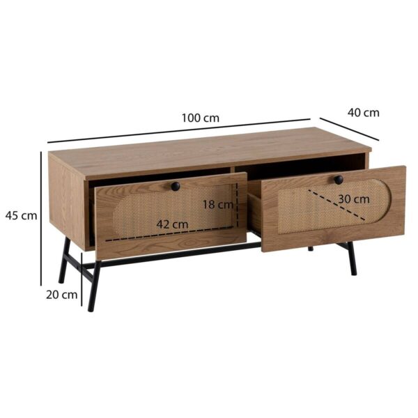 Lowboard Eiche Optik B/H/T: ca. 100x45x40 cm – Bild 2