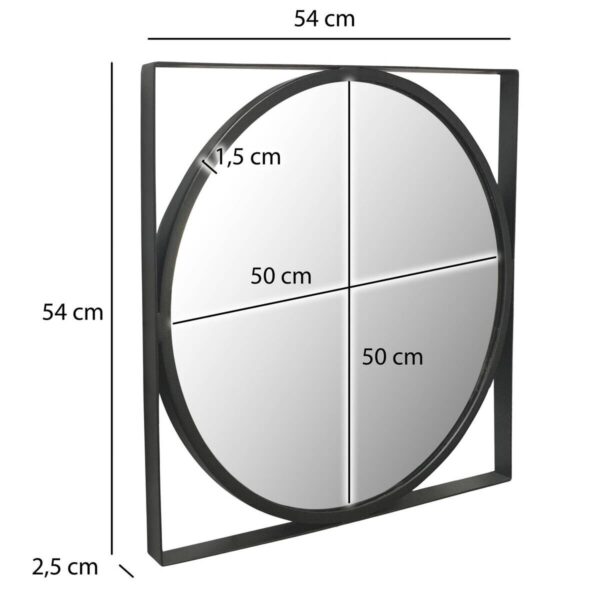 Wohnling Wandspiegel schwarz Metall T/D: ca. 2,5x54 cm – Bild 3