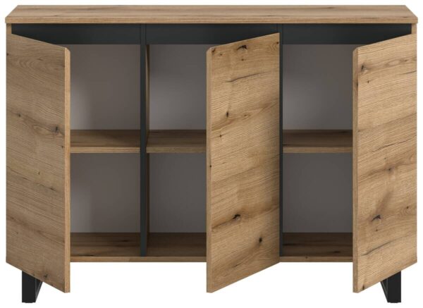 Sideboard Tomasa Evoke Oak Nachbildung schwarz B/H/T: ca. 120x84x36 cm Sideboard Tomasa Evoke Oak Nachbildung schwarz B/H/T: ca. 120x84x36 cm – Bild 2