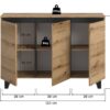 Sideboard Tomasa Evoke Oak Nachbildung schwarz B/H/T: ca. 120x84x36 cm Sideboard Tomasa Evoke Oak Nachbildung schwarz B/H/T: ca. 120x84x36 cm – Bild 3