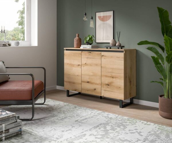 Sideboard Tomasa Evoke Oak Nachbildung schwarz B/H/T: ca. 120x84x36 cm Sideboard Tomasa Evoke Oak Nachbildung schwarz B/H/T: ca. 120x84x36 cm – Bild 5