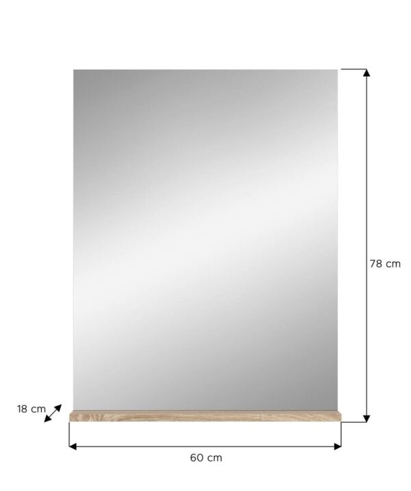 Badspiegel Lambada Eiche Sonoma Nachbildung weiß Hochglanz B/H/T: ca. 60x79x18 cm – Bild 2