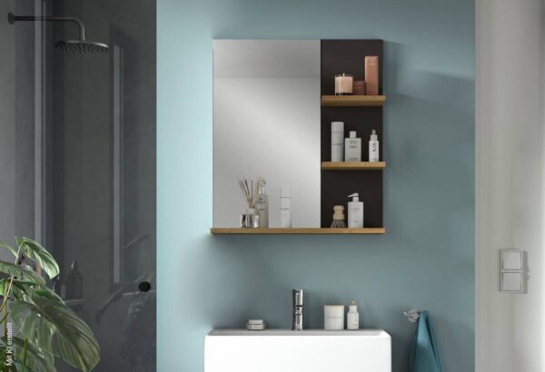 Wandspiegel Canu Basalt Eiche Artisan Nachbildung B/H/T: ca. 63x73x16 cm Wandspiegel Canu Basalt Eiche Artisan Nachbildung B/H/T: ca. 63x73x16 cm – Bild 3
