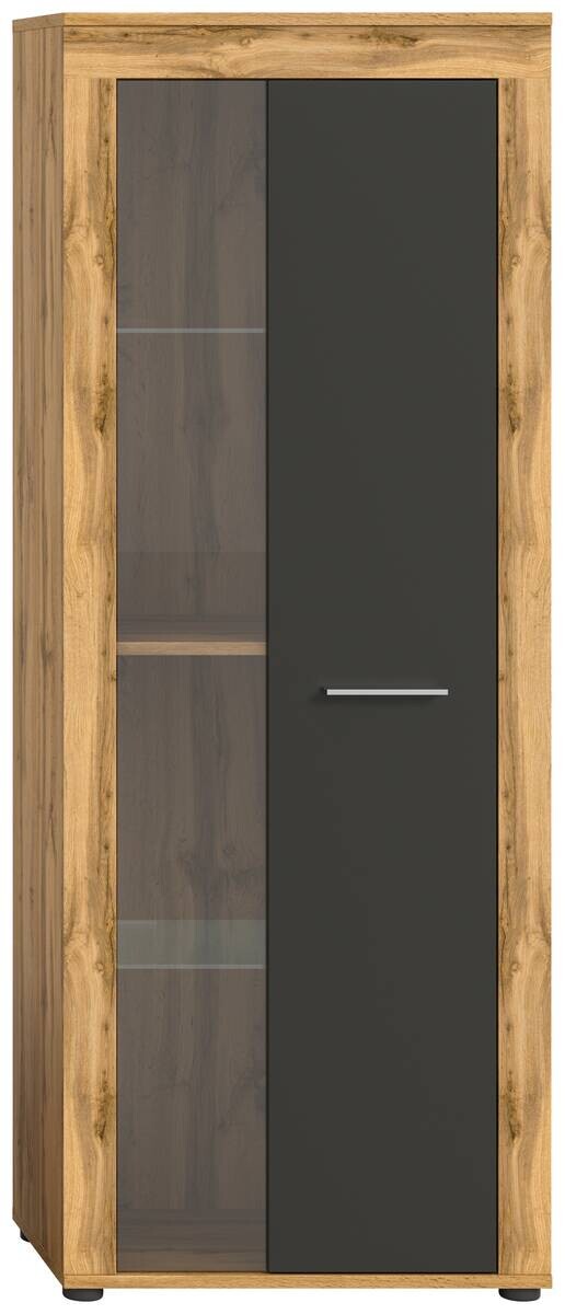 Vitrine Jam Eiche Wotan Nachbildung grau B/H/T: ca. 60x159x35 cm Vitrine Jam Eiche Wotan Nachbildung grau B/H/T: ca. 60x159x35 cm – Bild 2