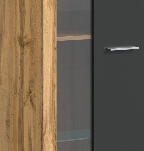 Vitrine Jam Eiche Wotan Nachbildung grau B/H/T: ca. 60x159x35 cm Vitrine Jam Eiche Wotan Nachbildung grau B/H/T: ca. 60x159x35 cm – Bild 3