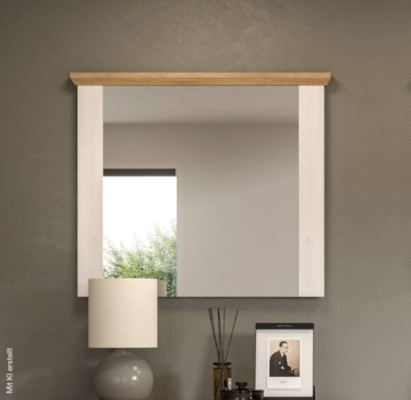 Wandspiegel Verona Sibiu Lärche Nachbildung Eiche Artisan Nachbildung B/H/T: ca. 82x70x4 cm Wandspiegel Verona Sibiu Lärche Nachbildung Eiche Artisan Nachbildung B/H/T: ca. 82x70x4 cm – Bild 2
