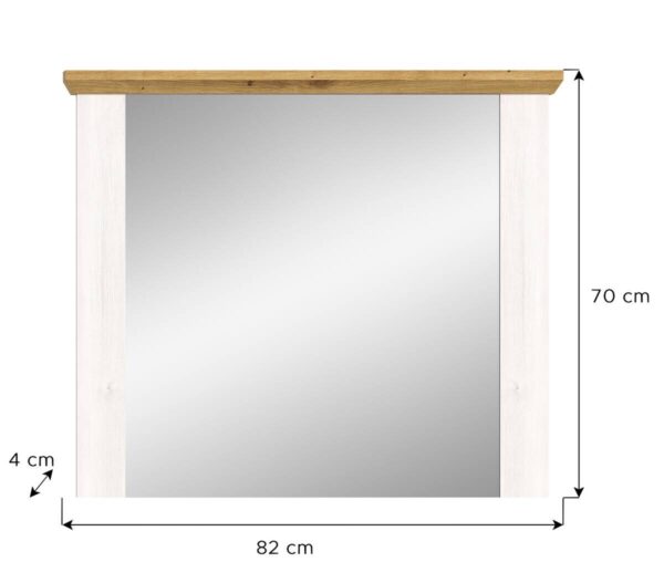 Wandspiegel Verona Sibiu Lärche Nachbildung Eiche Artisan Nachbildung B/H/T: ca. 82x70x4 cm Wandspiegel Verona Sibiu Lärche Nachbildung Eiche Artisan Nachbildung B/H/T: ca. 82x70x4 cm – Bild 4