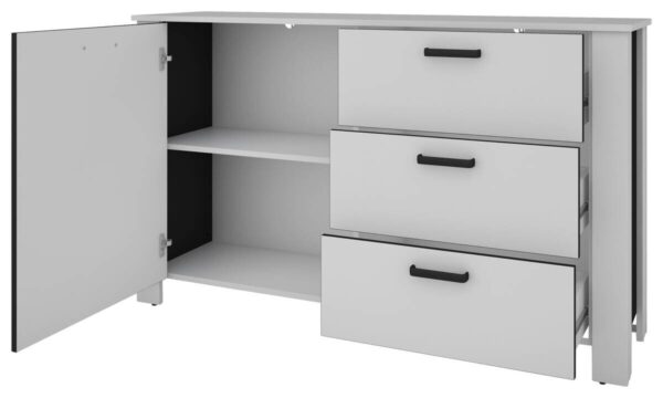 Sideboard FARO weiß schwarz B/H/T: ca. 140x84x40 cm Sideboard FARO weiß schwarz B/H/T: ca. 140x84x40 cm – Bild 5