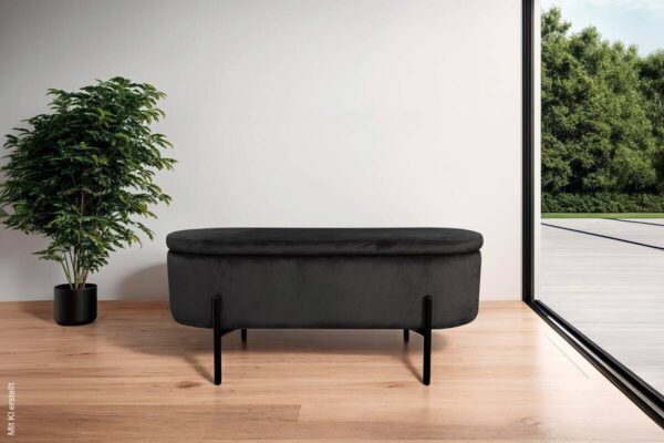 Bank NOVA schwarz Metall B/H/T: ca. 95x42x37,5 cm Bank NOVA schwarz Metall B/H/T: ca. 95x42x37,5 cm – Bild 3