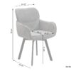 Stuhl RICO, 2er-Set schwarz grau Metall Stoff B/H/T: ca. 61x90x63 cm – Bild 2