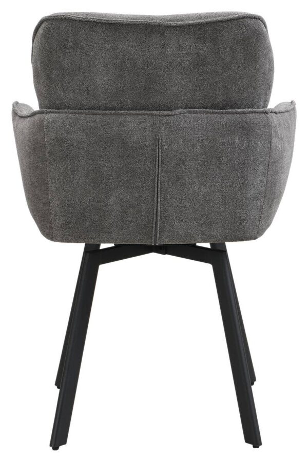 Stuhl RICO, 2er-Set schwarz grau Metall Stoff B/H/T: ca. 61x90x63 cm – Bild 3