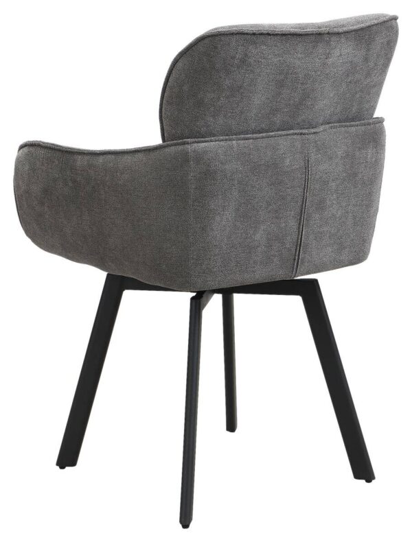 Stuhl RICO, 2er-Set schwarz grau Metall Stoff B/H/T: ca. 61x90x63 cm – Bild 4
