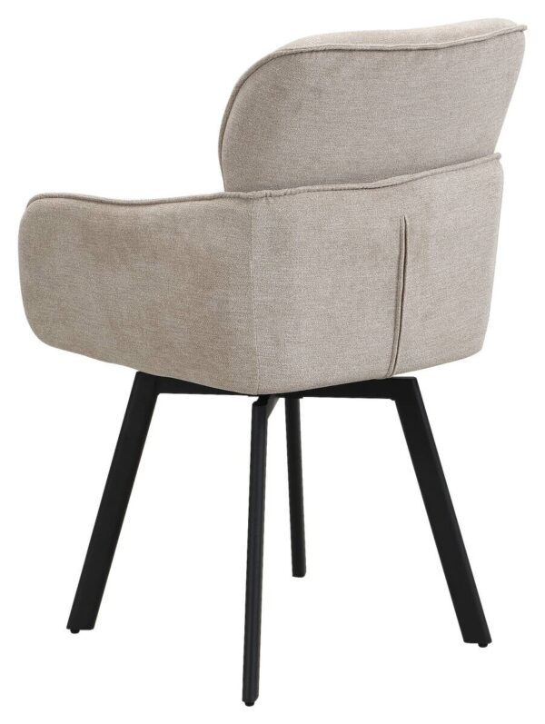 Stuhl RICO, 2er-Set schwarz taupe Metall Stoff B/H/T: ca. 61x90x63 cm – Bild 2