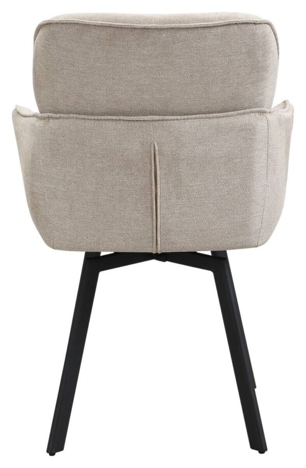 Stuhl RICO, 2er-Set schwarz taupe Metall Stoff B/H/T: ca. 61x90x63 cm – Bild 3