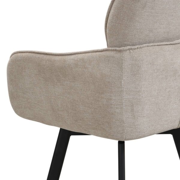 Stuhl RICO, 2er-Set schwarz taupe Metall Stoff B/H/T: ca. 61x90x63 cm – Bild 5