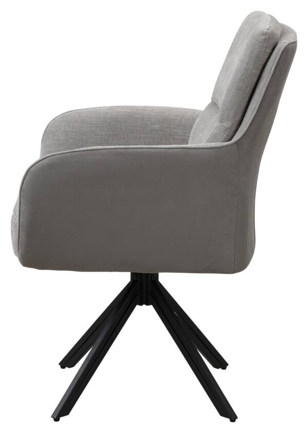 Stuhl TINO, 2er-Set schwarz grau Metall Microfaser B/H/T: ca. 62x94x70 cm – Bild 3