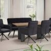 Stuhl TINO, 2er-Set schwarz Metall Microfaser B/H/T: ca. 62x94x70 cm – Bild 5
