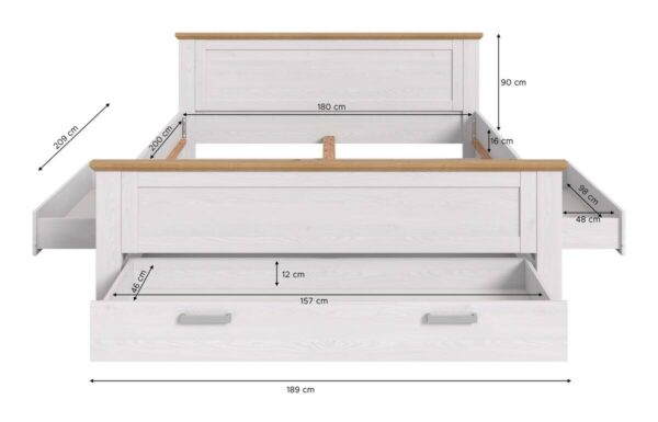 Bett VERONA Sibiu Lärche Nachbildung Eiche Artisan Nachbildung Bett VERONA Sibiu Lärche Nachbildung Eiche Artisan Nachbildung – Bild 5