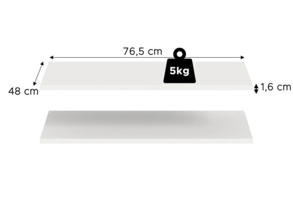 Einlegeböden-Set ZUBEHÖR 2er weiß B/H/T: ca. 77x2x48 cm – Bild 2