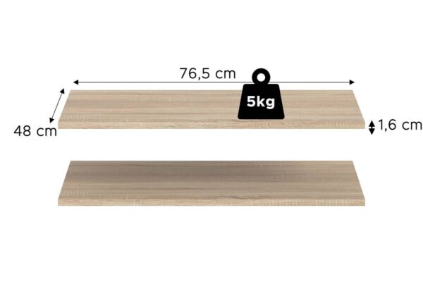Einlegeböden-Set ZUBEHÖR 2er Eiche Sonoma B/H/T: ca. 77x2x48 cm – Bild 2