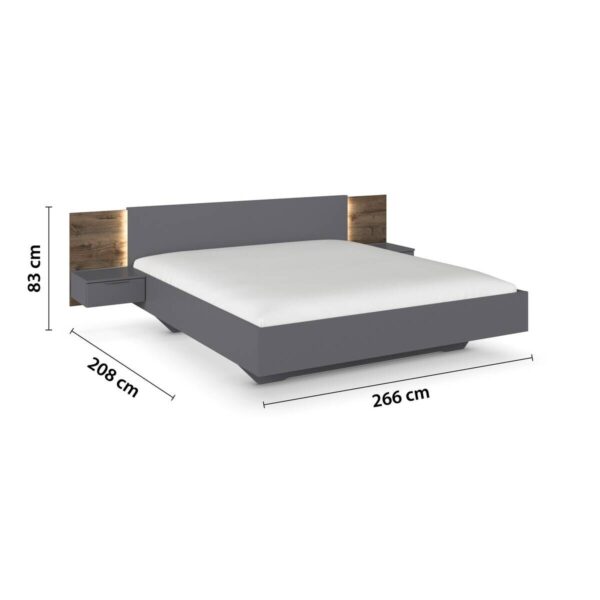 Bettanlage Marbella grau B/H/T: ca. 266x83x208 cm Liegefläche B/L: ca. 180x200 cm – Bild 4