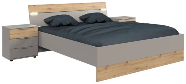 Bettanlage Paderborn Sahara grau B/H/T: ca. 284x96x210 cm Liegefläche B/L: ca. 180x200 cm – Bild 2
