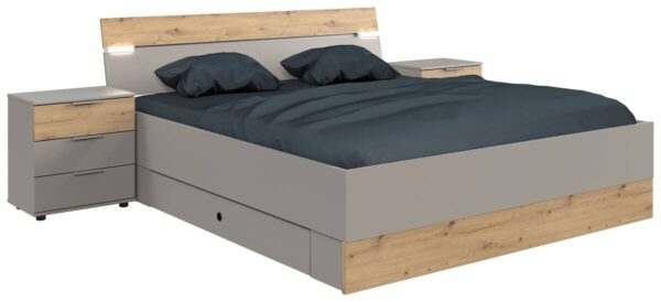 Bettanlage Paderborn Sahara grau B/H/T: ca. 284x96x210 cm Liegefläche B/L: ca. 180x200 cm – Bild 3