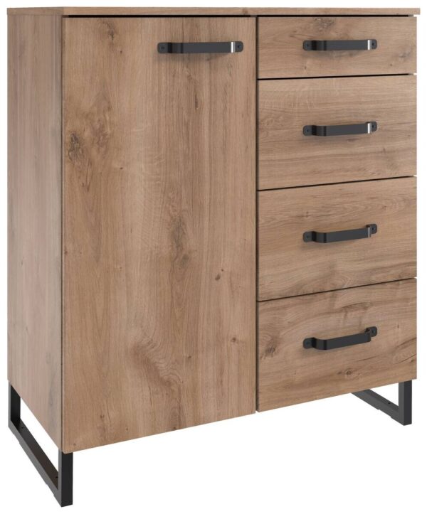 Kombikommode Detroit Plankeneiche Nachbildung B/H/T: ca. 81x92x41 cm – Bild 2