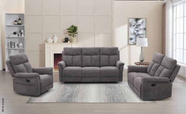Sessel grau Polyester B/H/T: ca. 87x102x94 cm – Bild 2