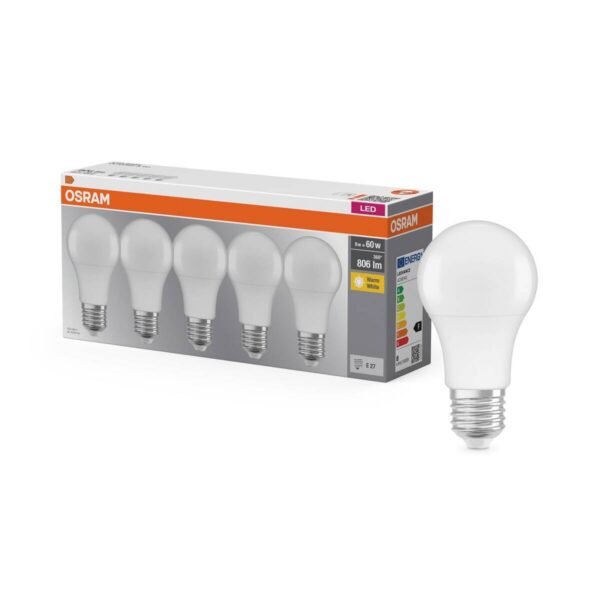 OSRAM LED-Leuchtmittel BASE Classic A AC55981 5er Pack E27 OSRAM LED-Leuchtmittel BASE Classic A AC55981 5er Pack E27 – Bild 5