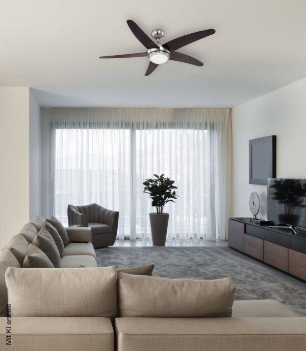 GLOBO Deckenventilator Fabiola nickel matt Opal H/D: ca. 37x132 cm max. 80 W GLOBO Deckenventilator Fabiola nickel matt Opal H/D: ca. 37x132 cm max. 80 W – Bild 2